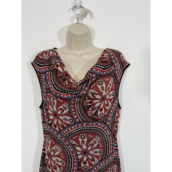 Peruvian Connection Allegra Knit Midi Dress MED Floral Pima Cotton Peru Boho - Picture 6 of 11